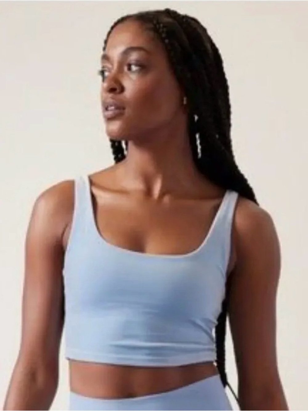 Athleta Light Blue Velvet Crop Tank